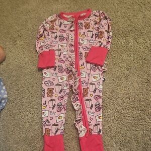 Pink Kids One Piece with Fun Print Bamboo Nwot